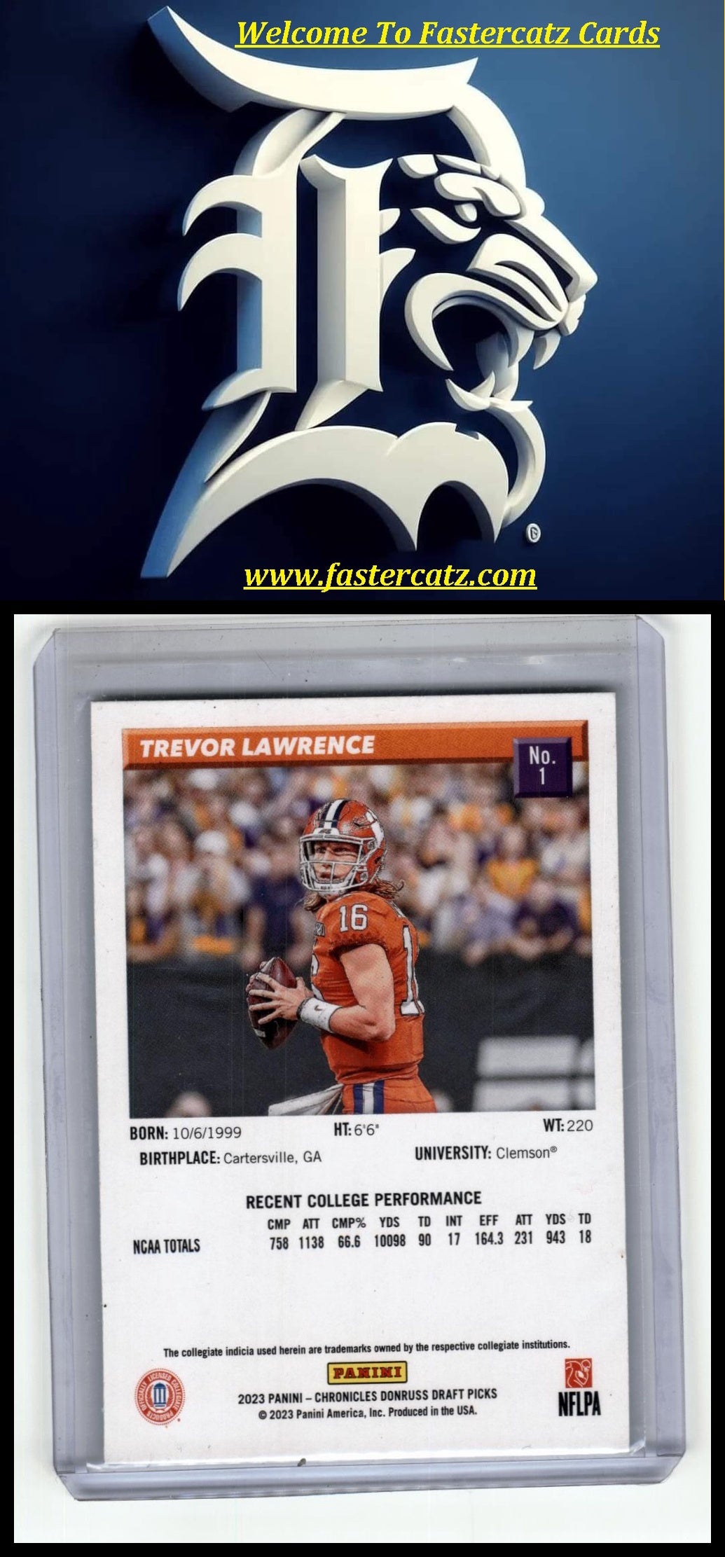 2023 Panini Chronicles Draft Picks #1 Trevor Lawrence Donruss Retro