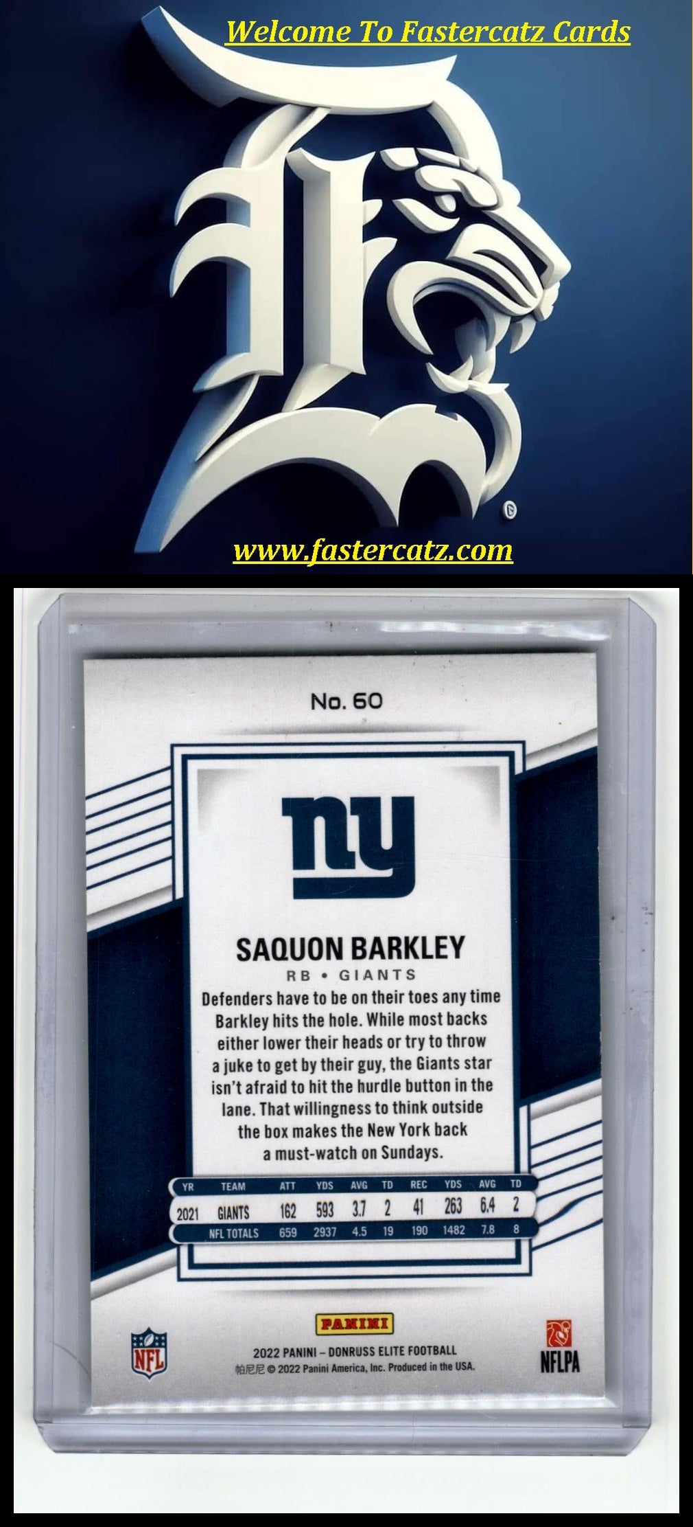 2022 Donruss Elite #60 Saquon Barkley