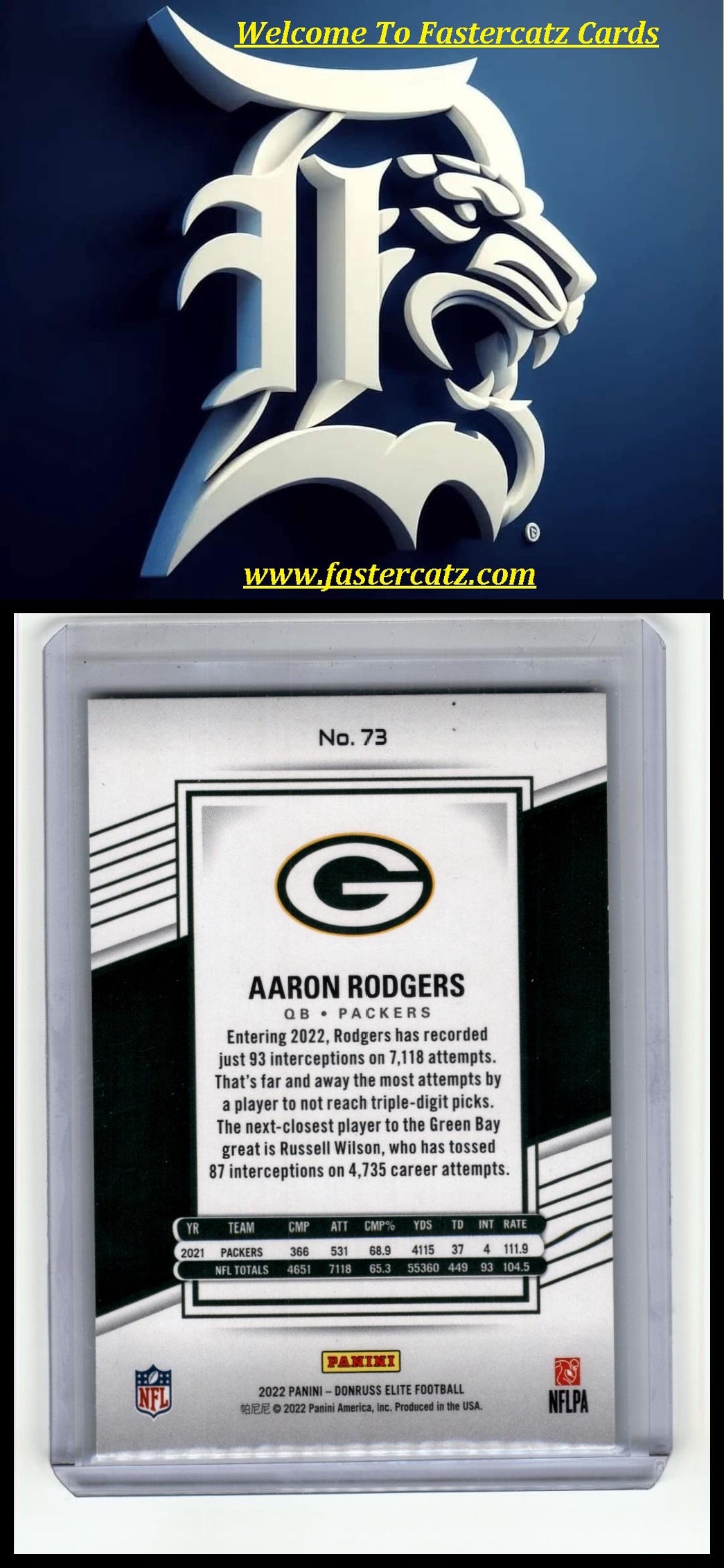 2022 Donruss Elite #73 Aaron Rodgers
