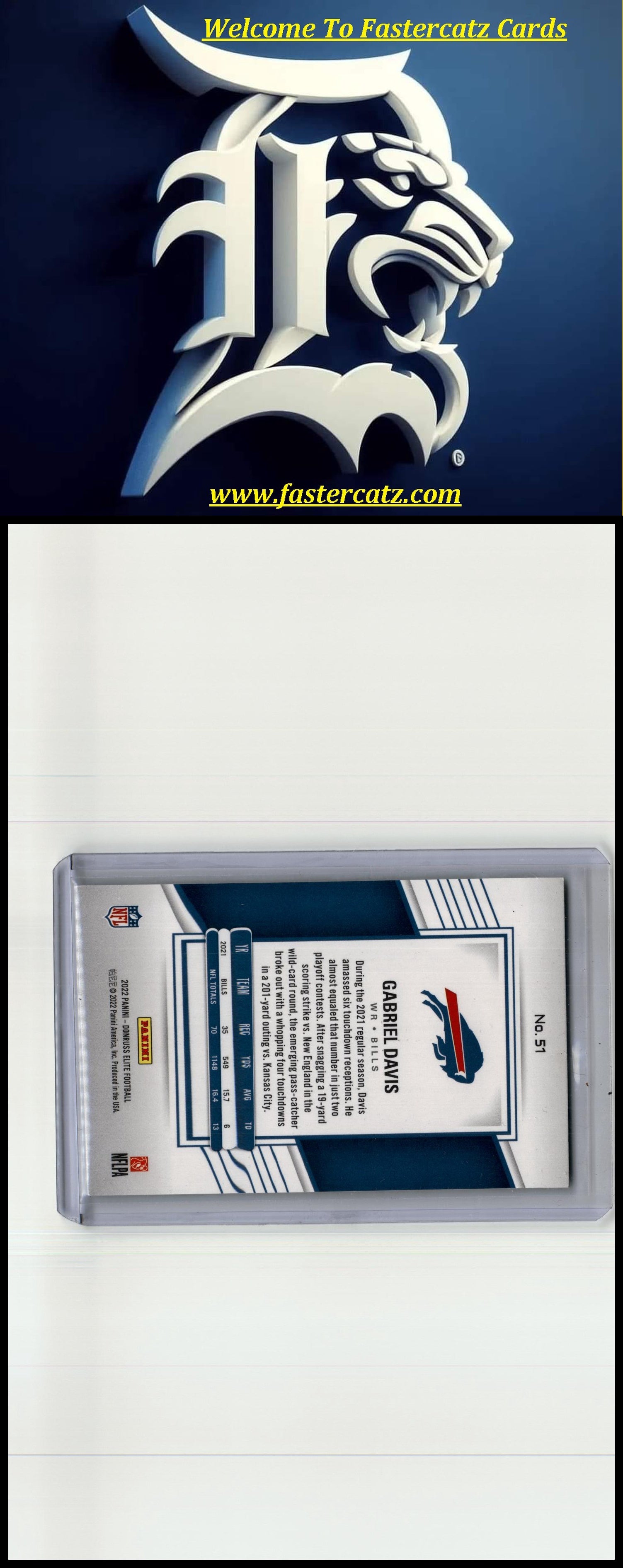 2022 Donruss Elite #51 Gabriel Davis Yellow #/75
