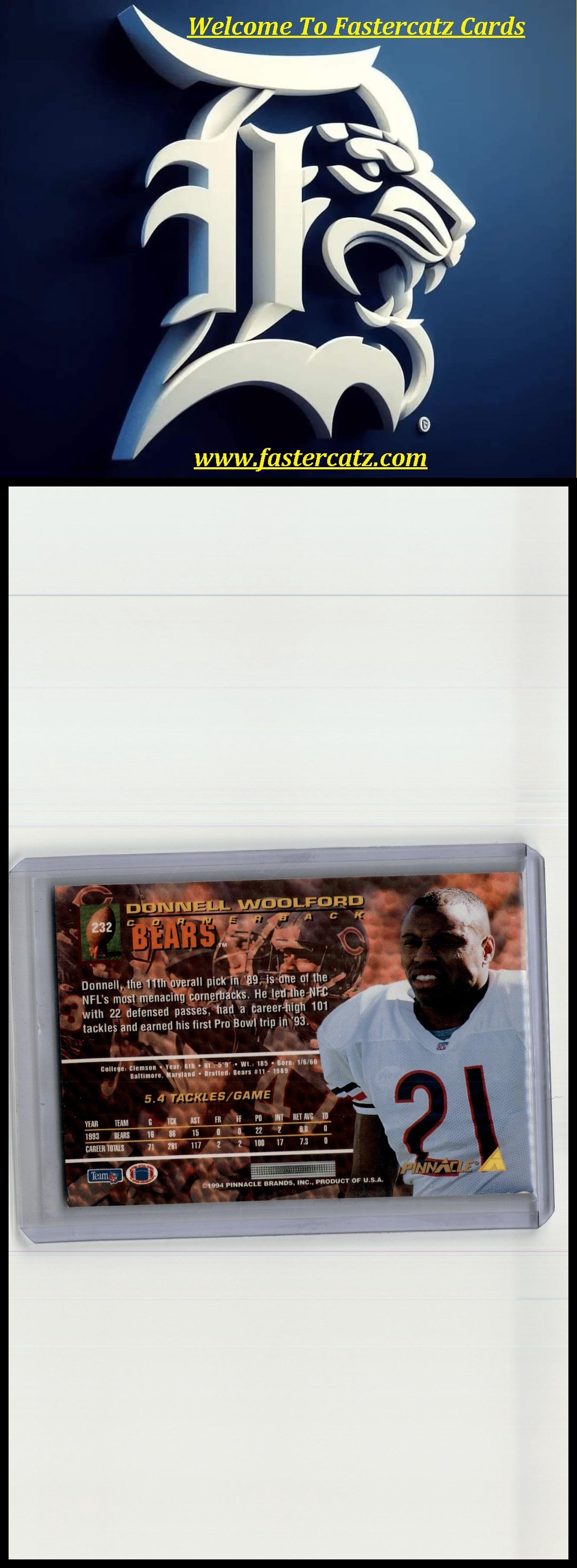 1994 Pinnacle #232 Donnell Woolford