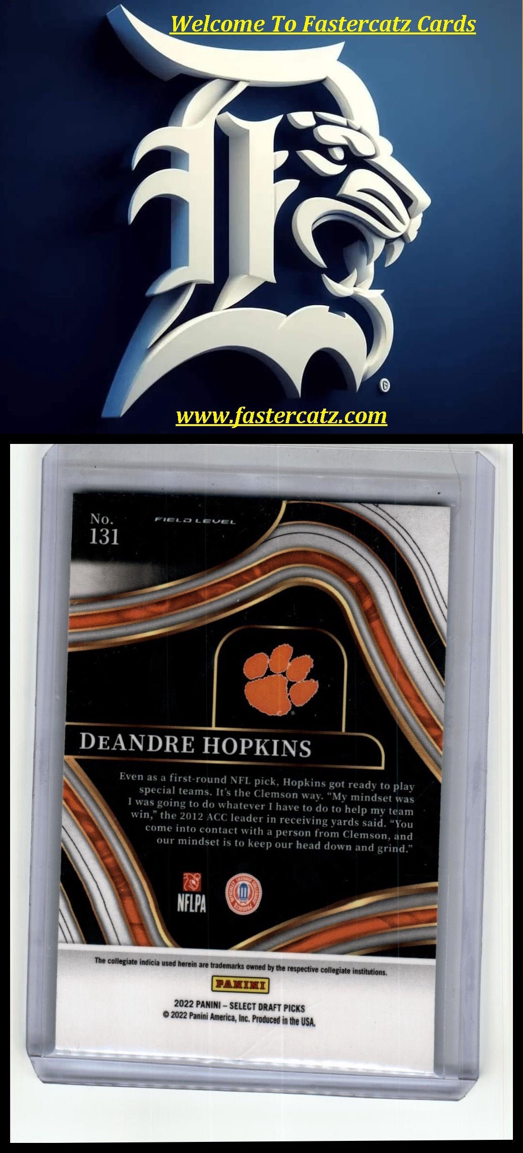 2022 Panini Select Draft Picks #131 DeAndre Hopkins