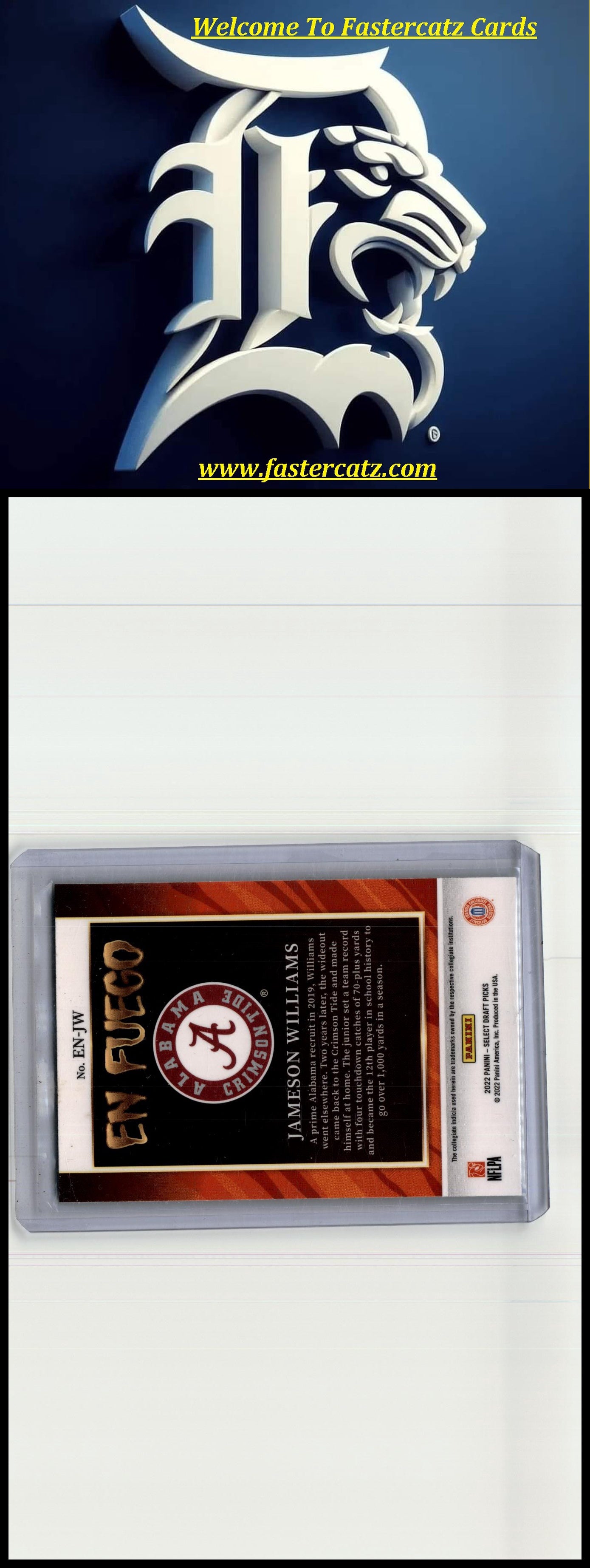 2022 Panini Select Draft Picks #EN-JW Jameson Williams En Fuego