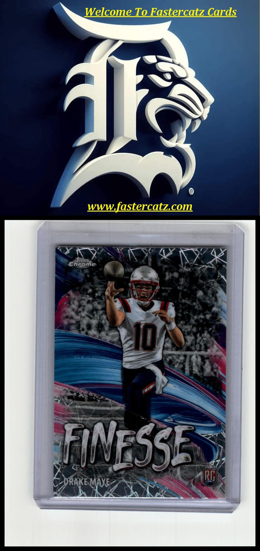 2024 Topps Chrome #F-2 Drake Maye Finesse Pink Refactor