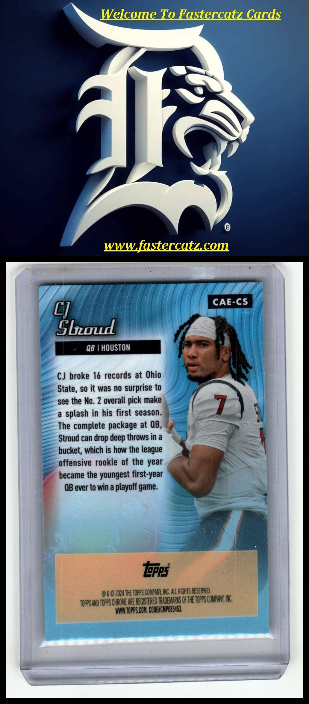 2024 Topps Chrome #CAE-CS CJ Stroud Chrome All-Etch Green Refractor #/99