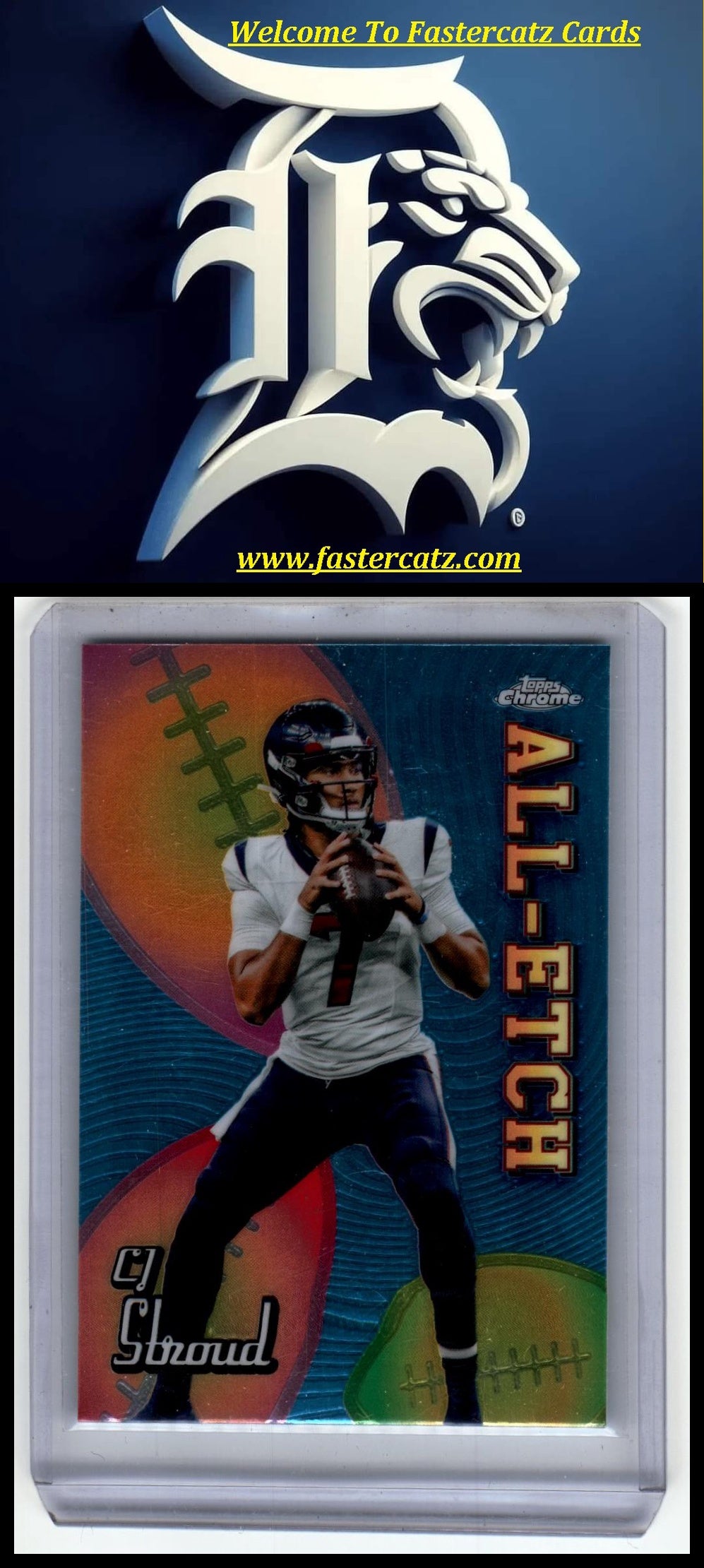 2024 Topps Chrome #CAE-CS CJ Stroud Chrome All-Etch Green Refractor #/99