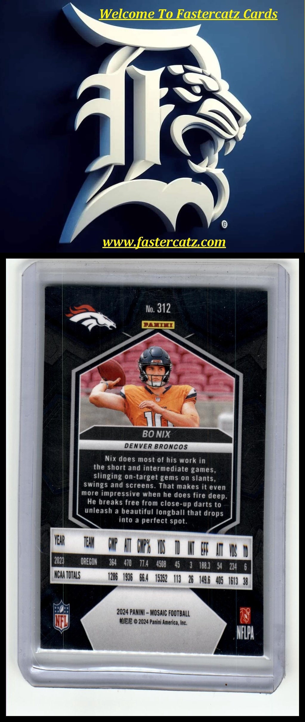 2024 Panini Mosaic #312 Bo Nix