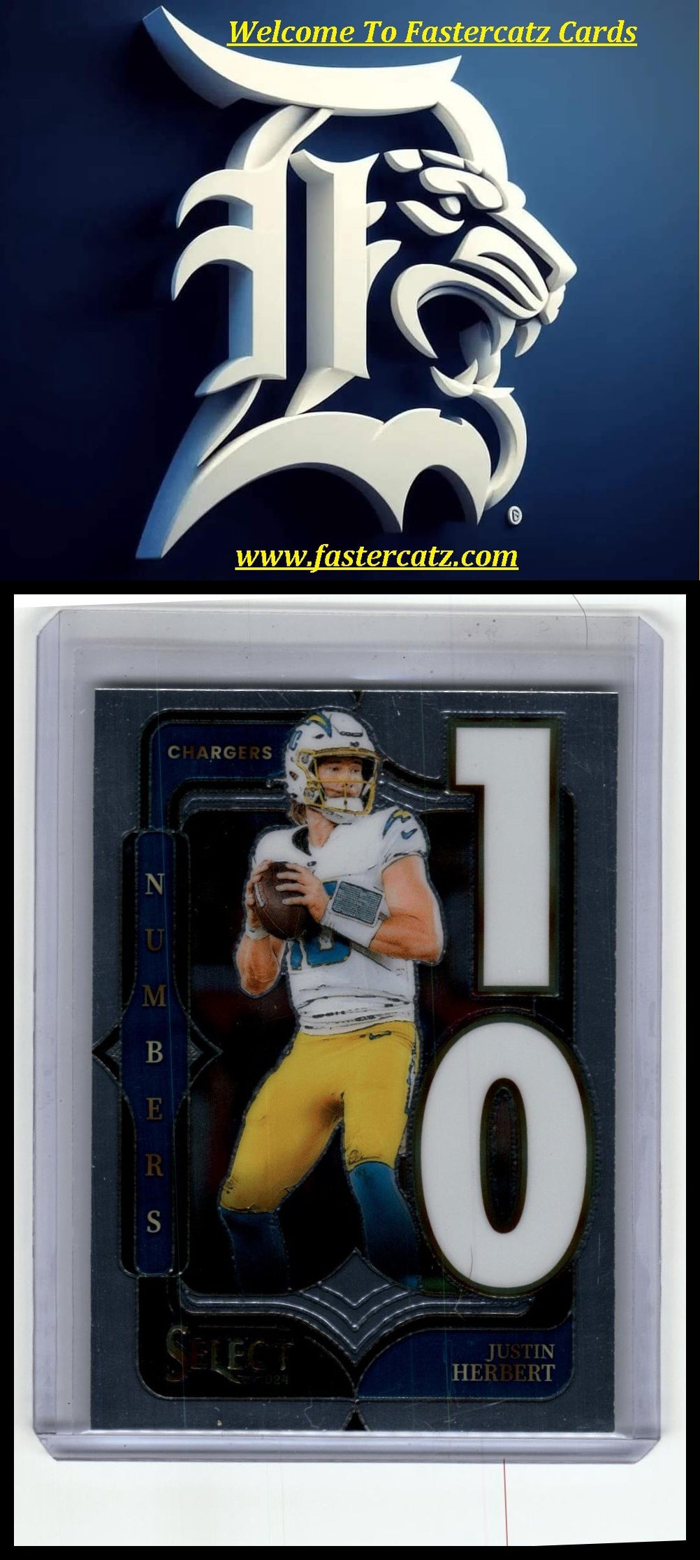 2024 Panini Select #17 Justin Herbert Select Numbers Prizm