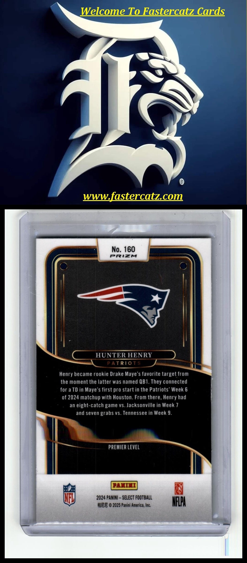 2024 Panini Select #160 Hunter Henry Zebra Prizm