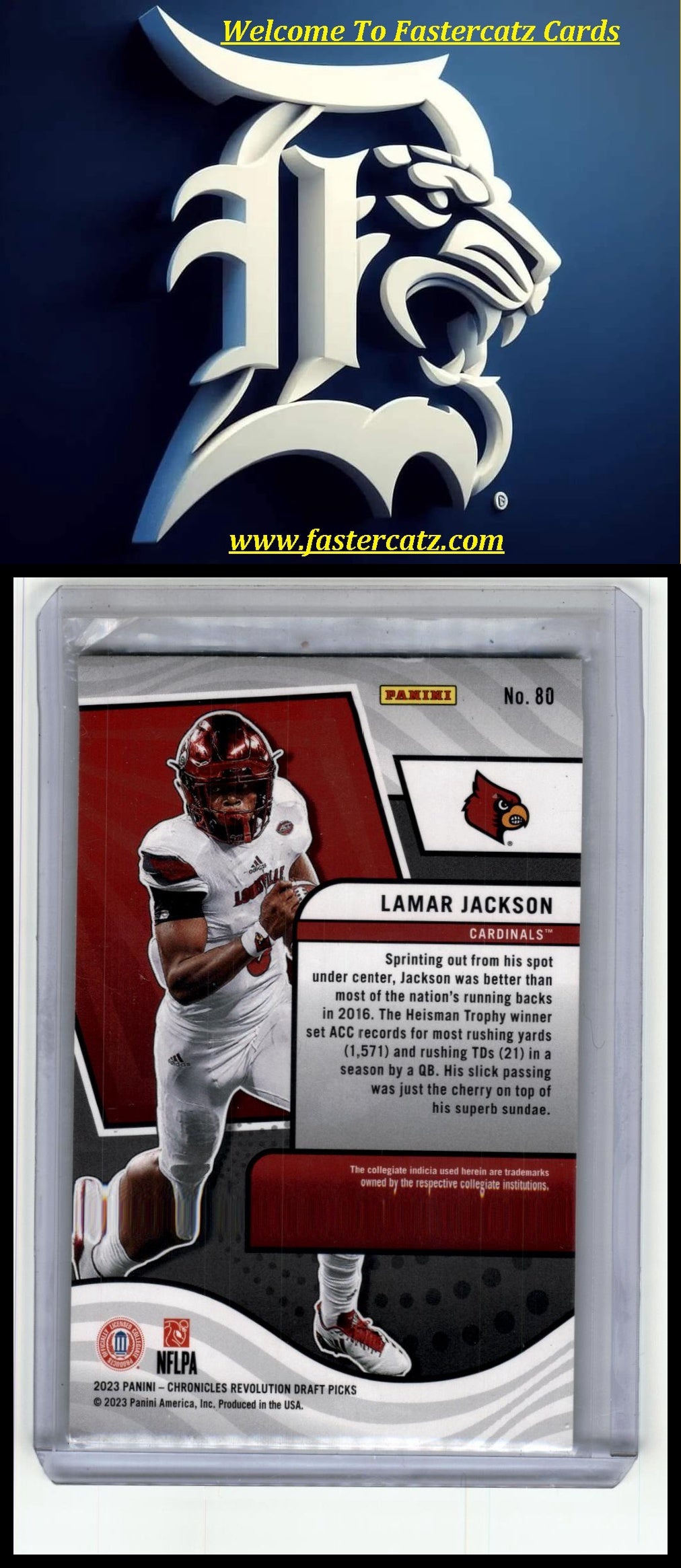 2023 Panini Chronicles Draft Picks #80 Lamar Jackson Revolution