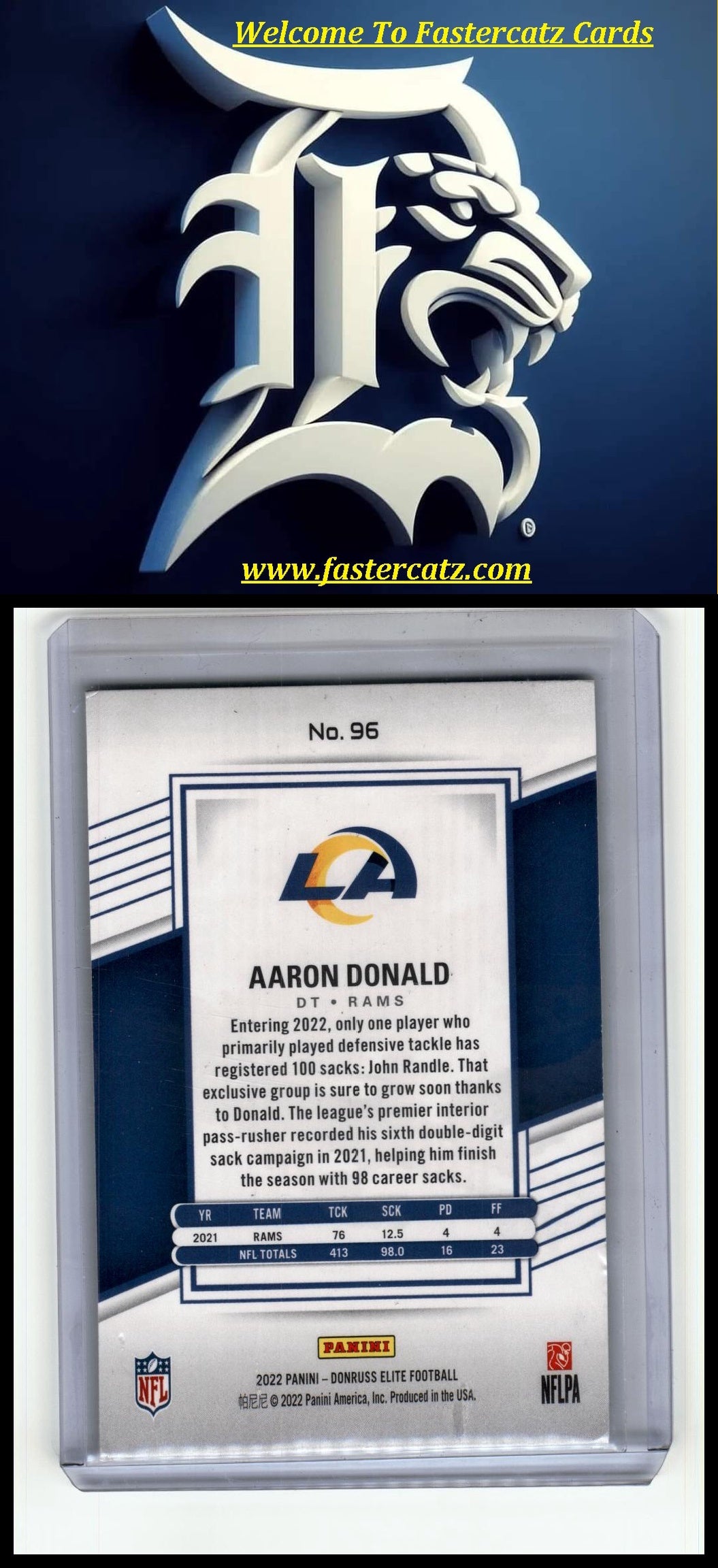 2022 Donruss Elite #96 Aaron Donald Status Explosion #/499