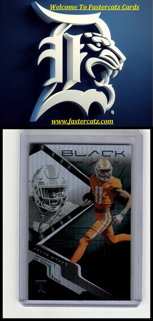 2023 Panini Chronicles Draft Picks #8 Jalin Hyatt Black Green Cracked Ice #/6
