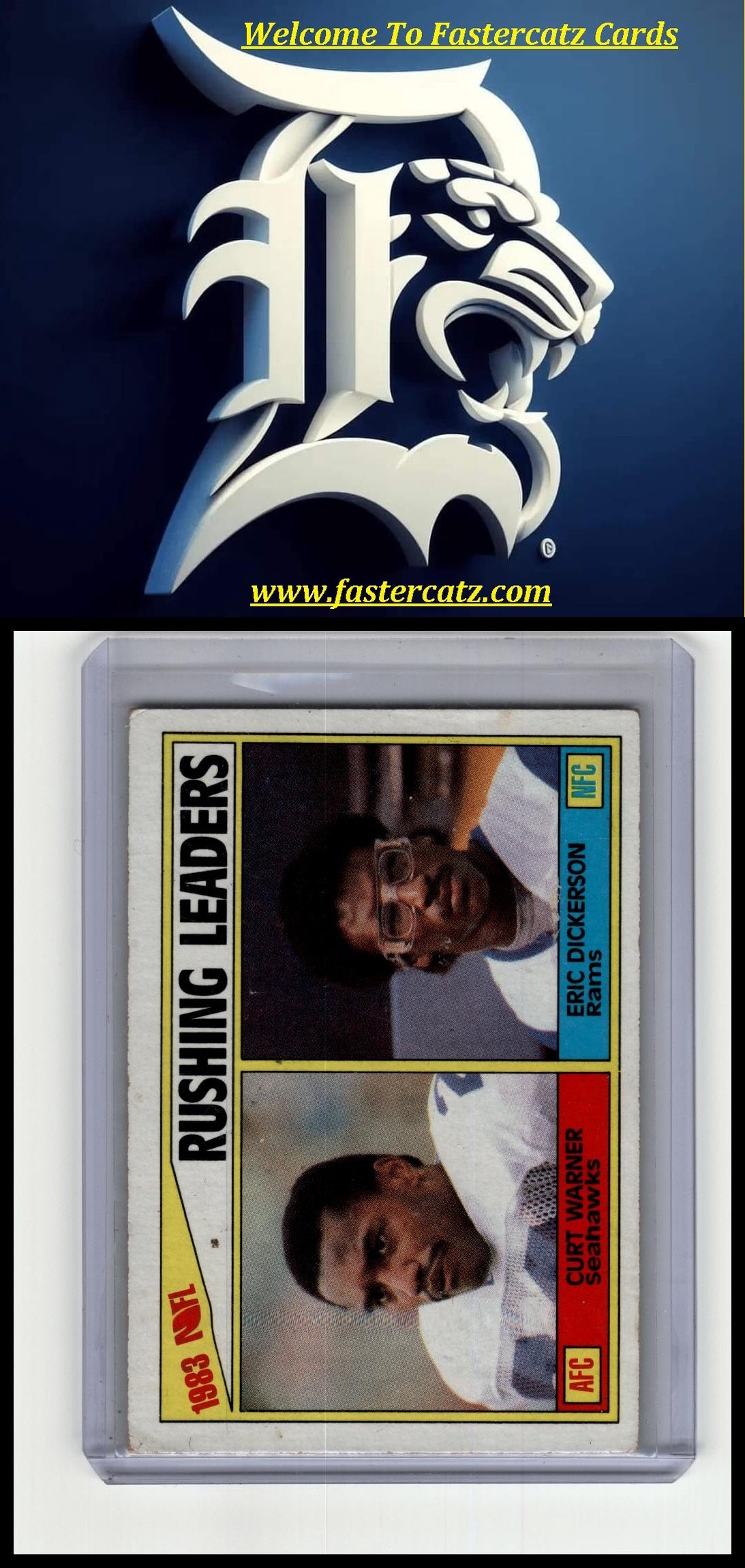 1984 Topps #204 1983 Rushing Leaders (Curt Warner / Eric Dickerson)
