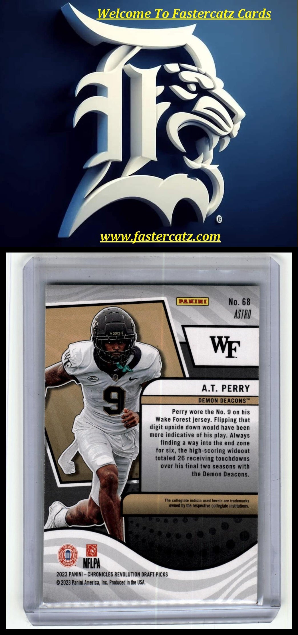 2023 Panini Chronicles Draft Picks #68 A.T. Perry Revolution Astro