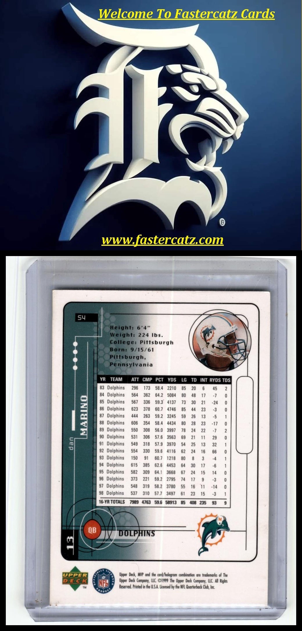 1999 Upper Deck MVP #S4 Dan Marino Promos