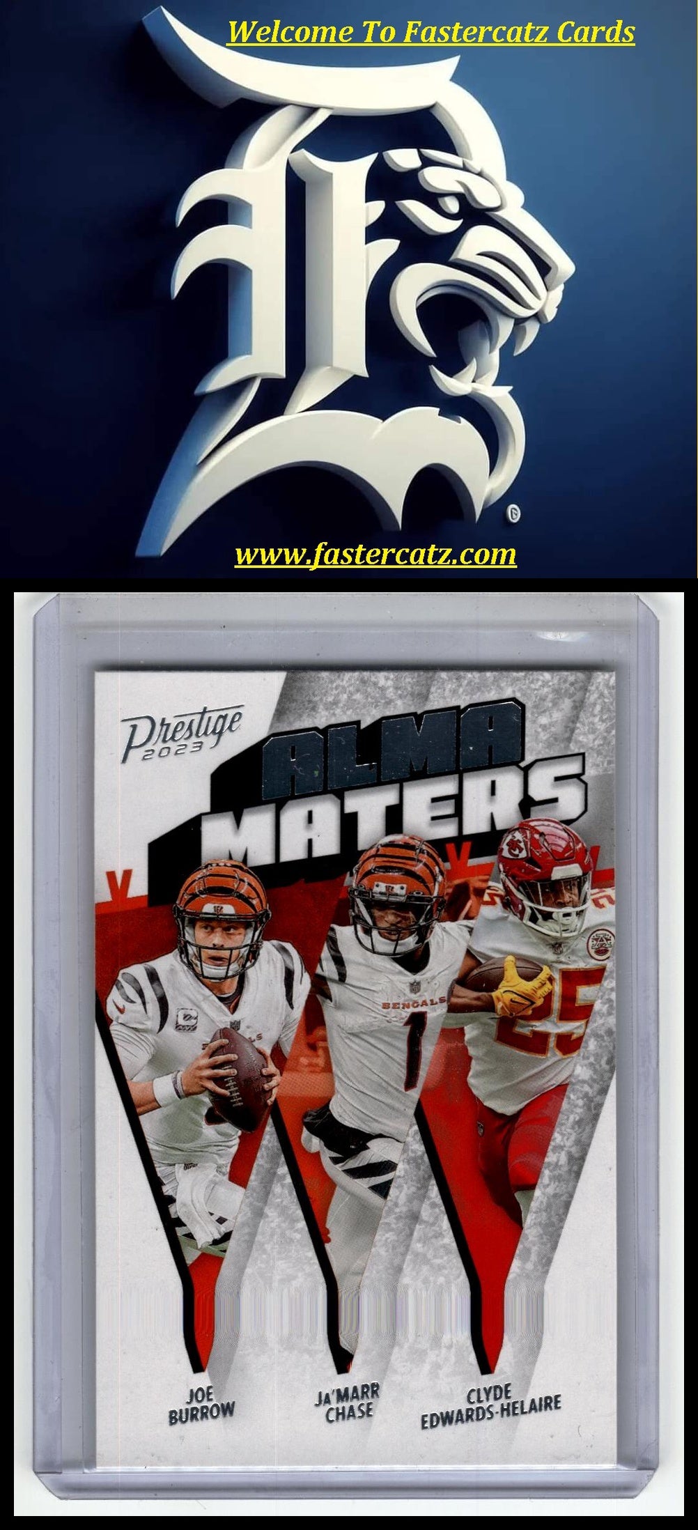re2023 Panini Prestige #AM-14 Clyde Edwards-Helai / Ja'Marr Chase / Joe Burrow