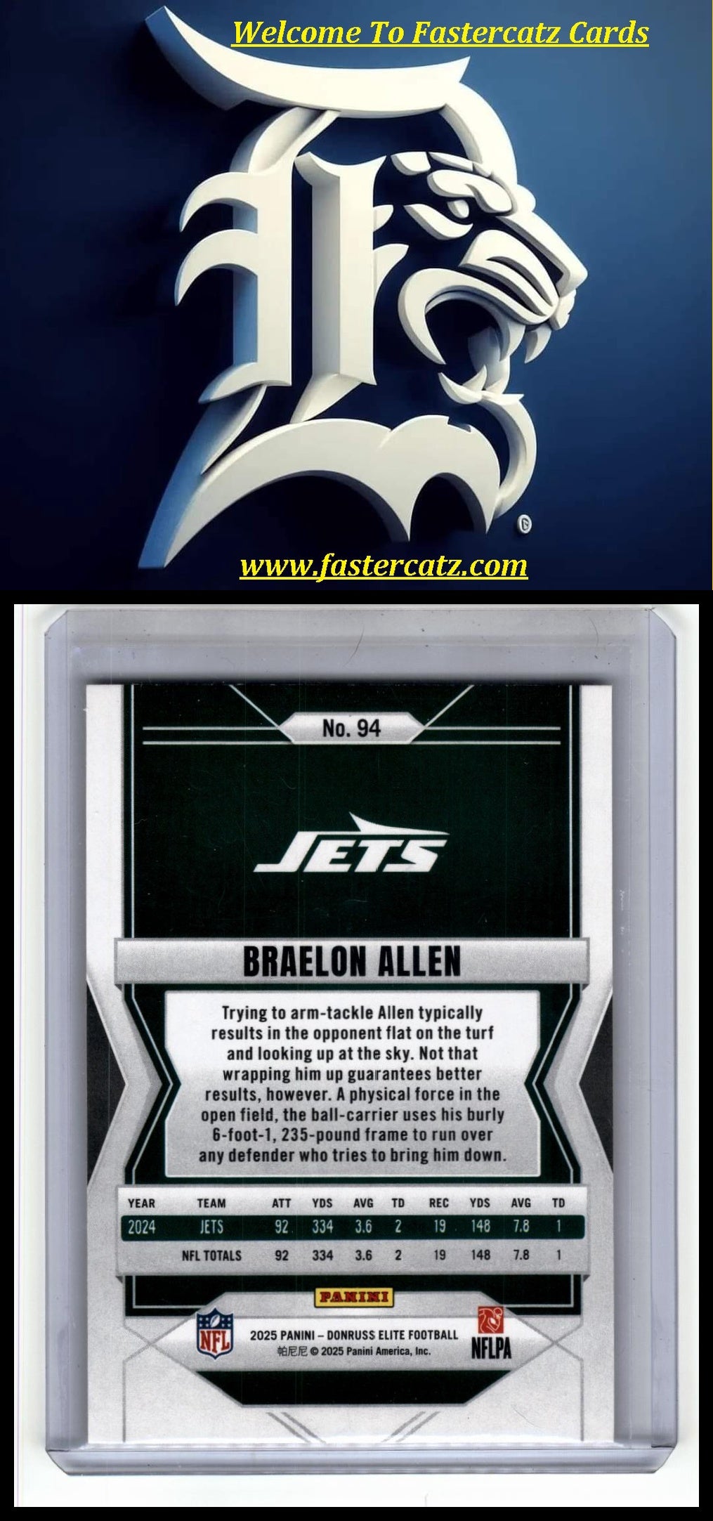 2025 Donruss Elite #94 Braelon Allen Pink