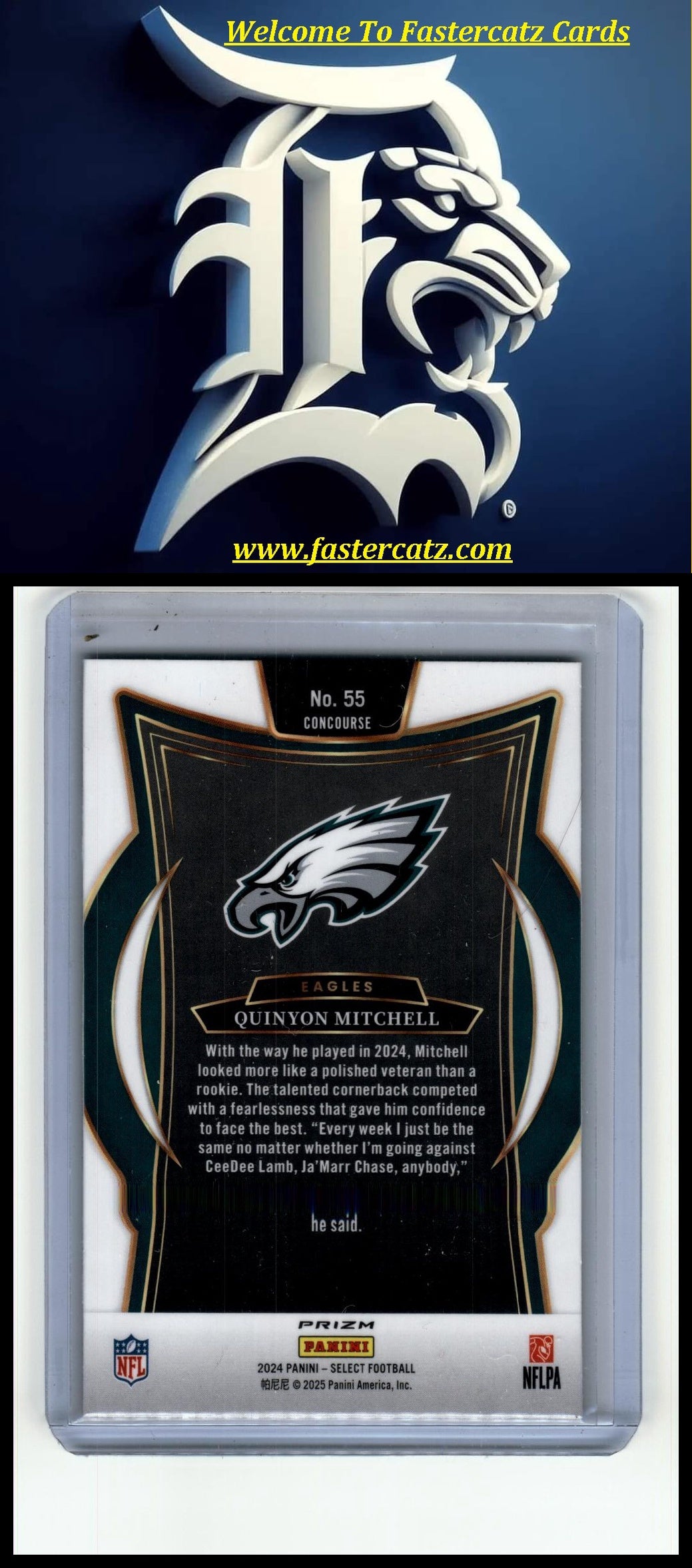 2024 Panini Select #55 Quinyon Mitchell Zebra Prizm