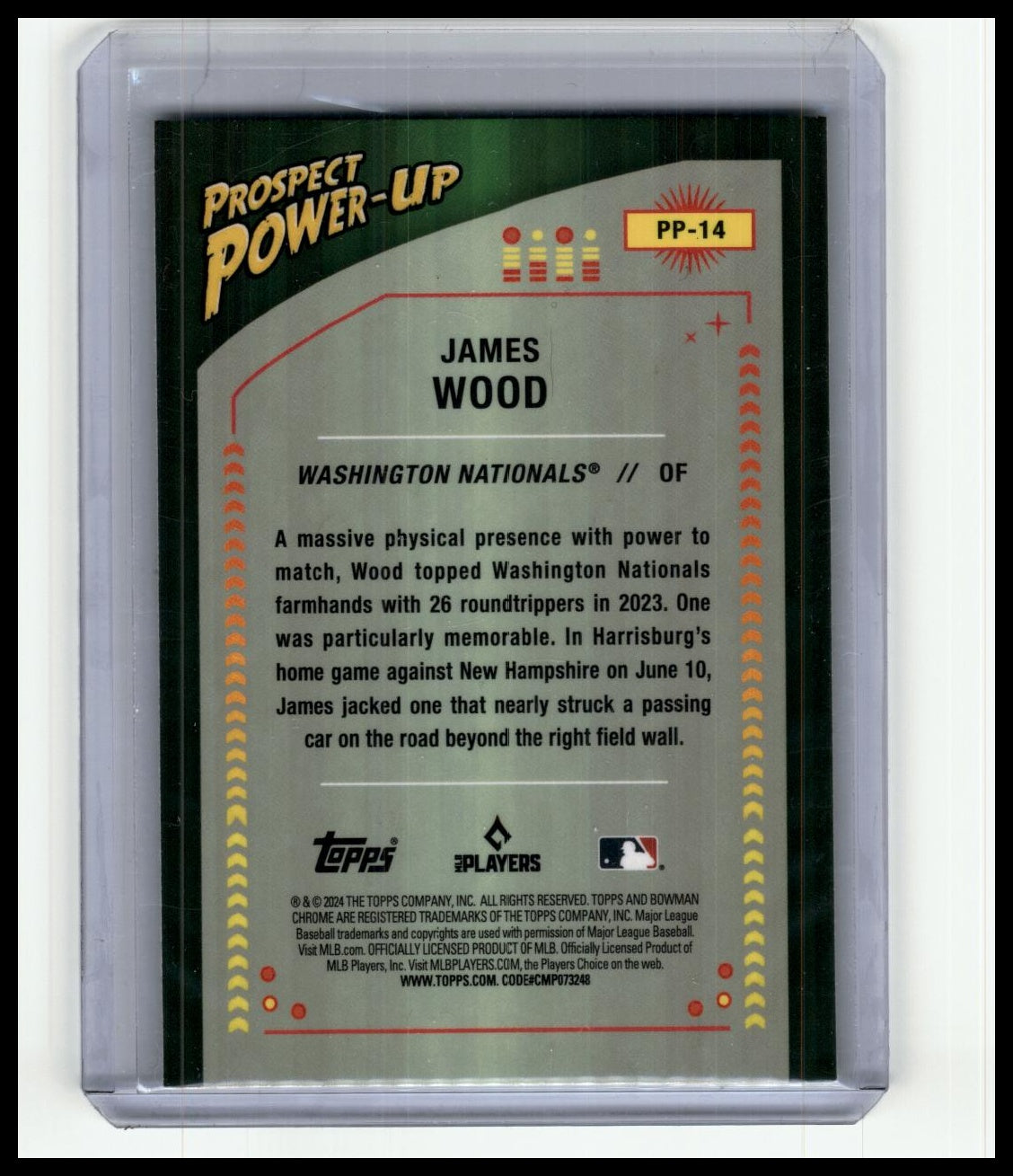 2024 Bowman #PP-14 James Wood Prospect Power-Up