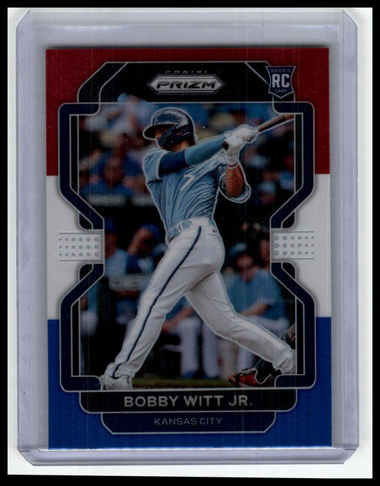 2022 Panini Prizm #33 Bobby Witt Jr. Red/White/Blue Prizm