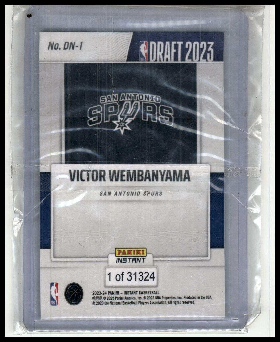 2023-24 Panini Instant NBA Draft Night #DN-1 Victor Wembanyama