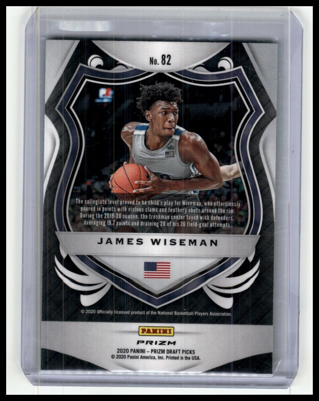 2020 Panini Prizm Draft Picks Collegiate #82 James Wiseman Green