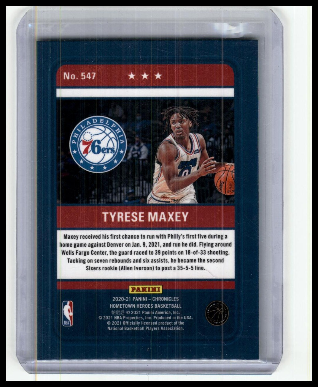 2020-21 Panini Chronicles #547 Tyrese Maxey