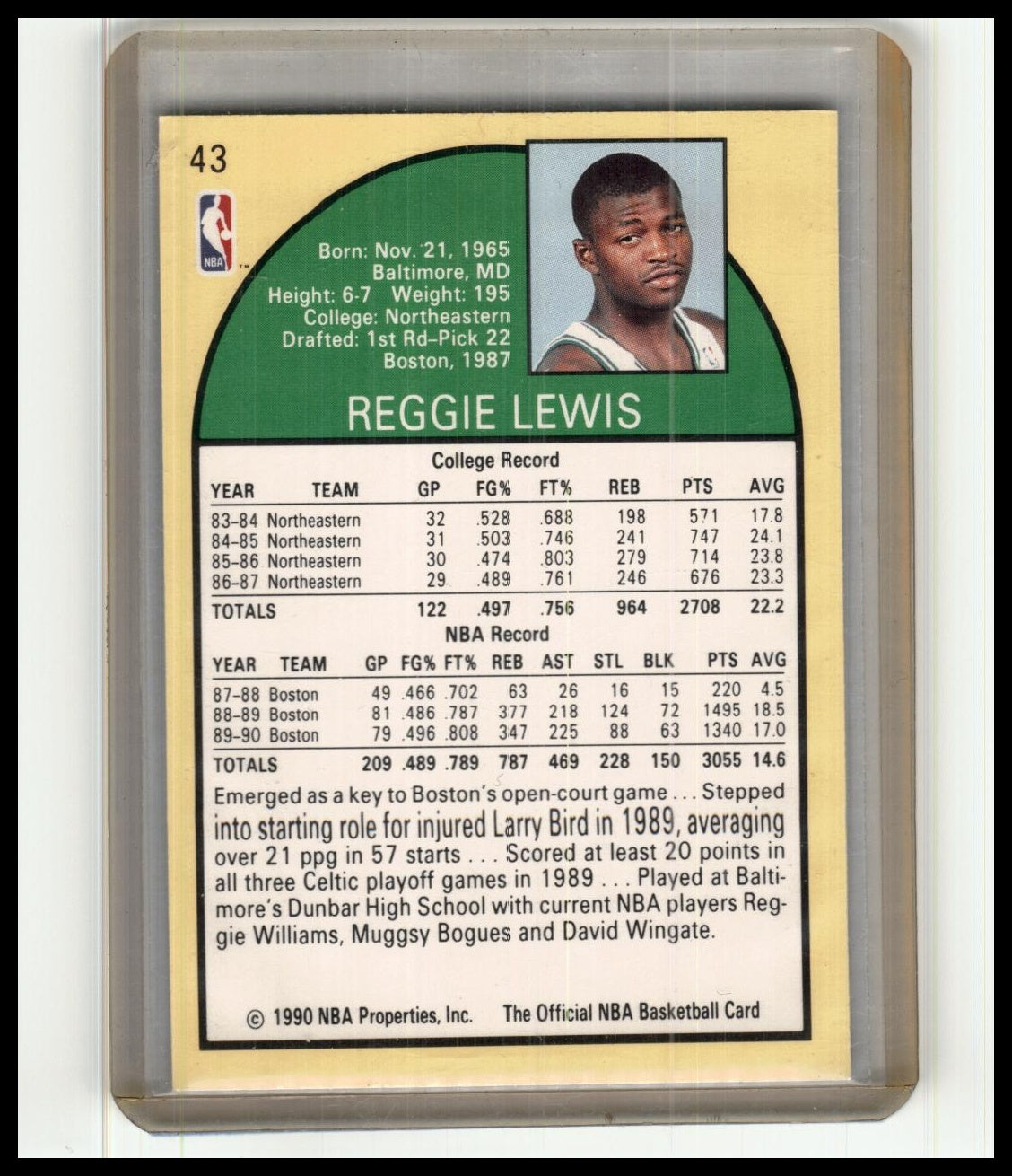 1991 Hoops 100 Superstars #6 Reggie Lewis