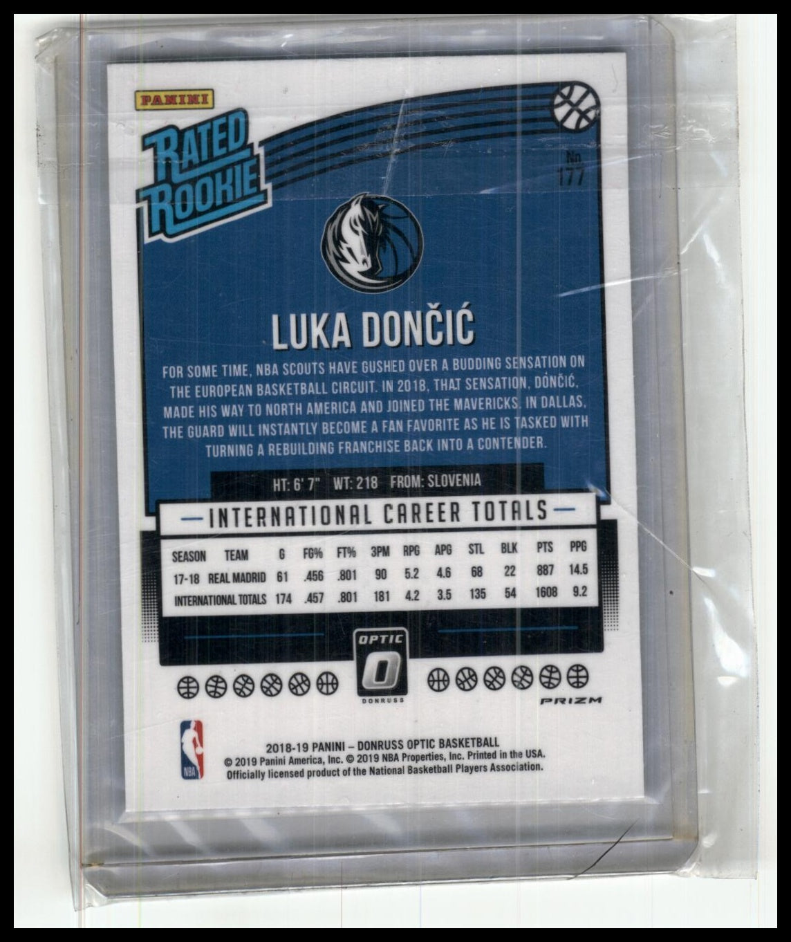 2018-19-Luka Doncic-PINK-Donruss Optic-Rated Rookie